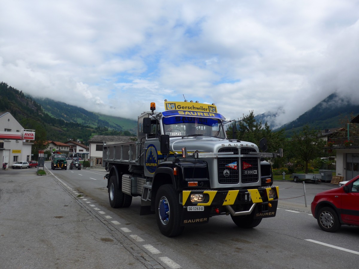 (165'287) - Gerschwiler, Goldach - SG 1263 U - Saurer am 19. September 2015 in Andeer, Tgavugl