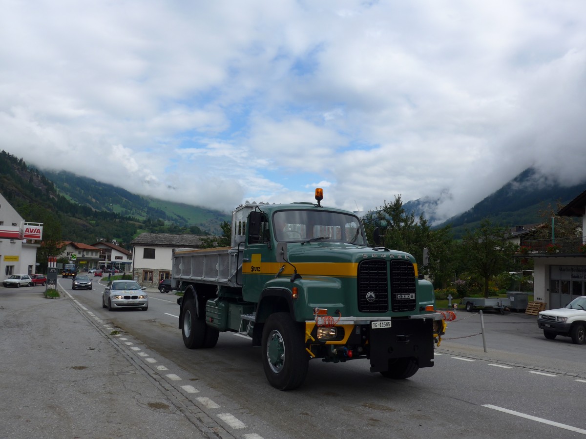 (165'289) - Stutz, Frauenfeld - TG 11'585 - Saurer am 19. September 2015 in Andeer, Tgavugl