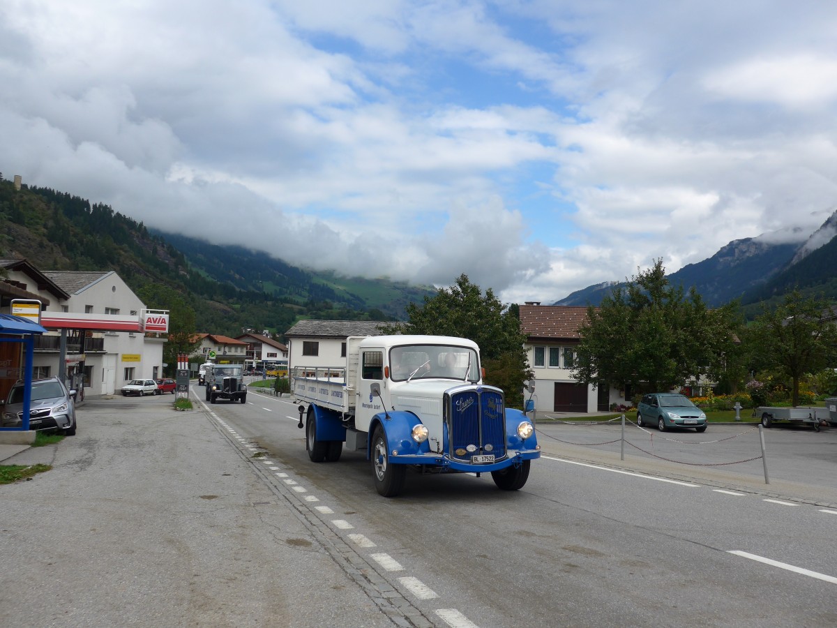 (165'379) - Mineralquelle, Lostorf - BL 17'522 - Saurer am 19. September 2015 in Andeer, Tgavugl