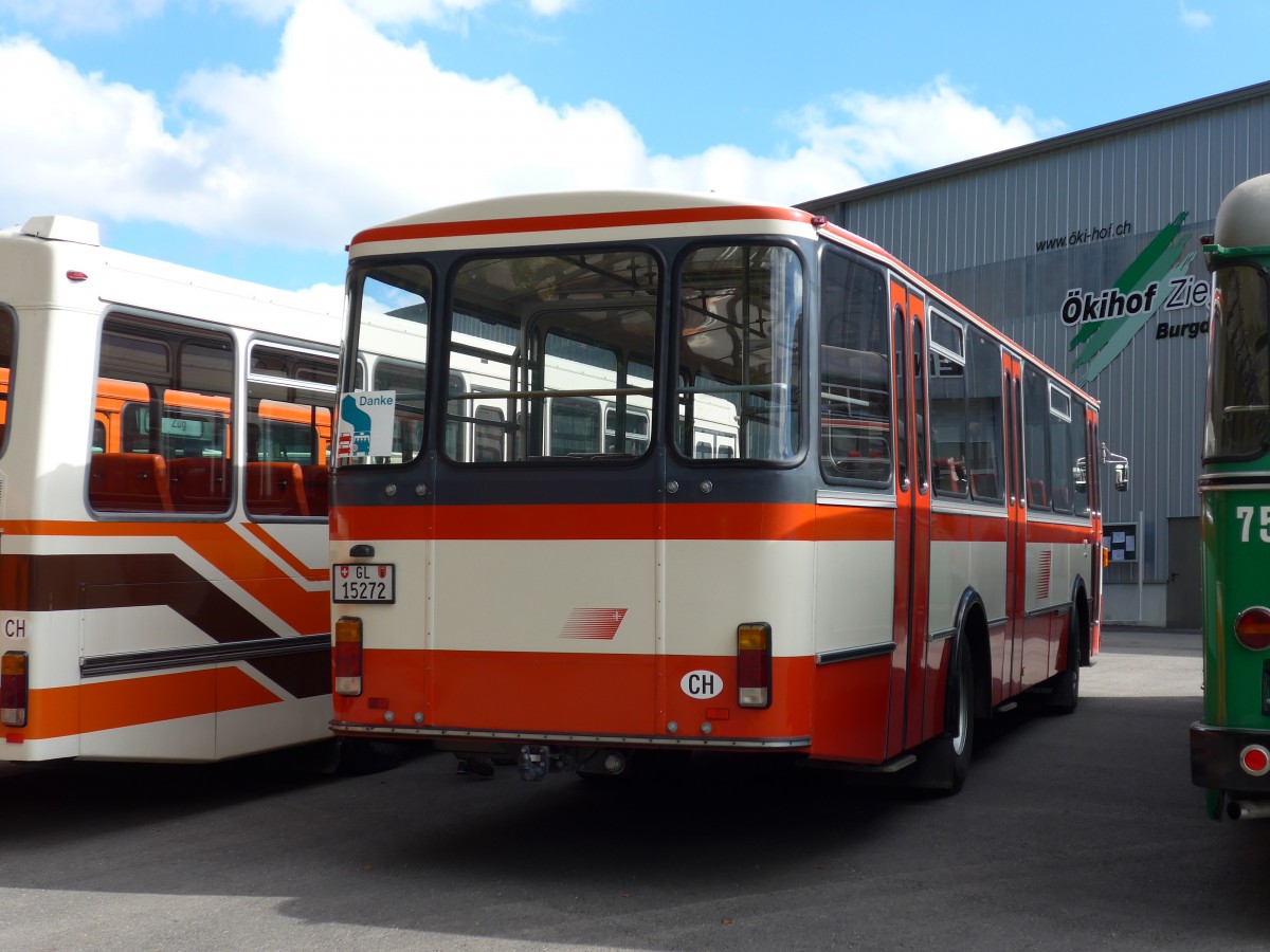 (165'974) - Frey, Opfikon - GL 15'272 - FBW/R&J (ex Tiemann, Oetwil Nr. 20; ex AAGS Schwyz Nr. 20) am 4. Oktober 2015 in Burgdorf, kihof Ziegelgut