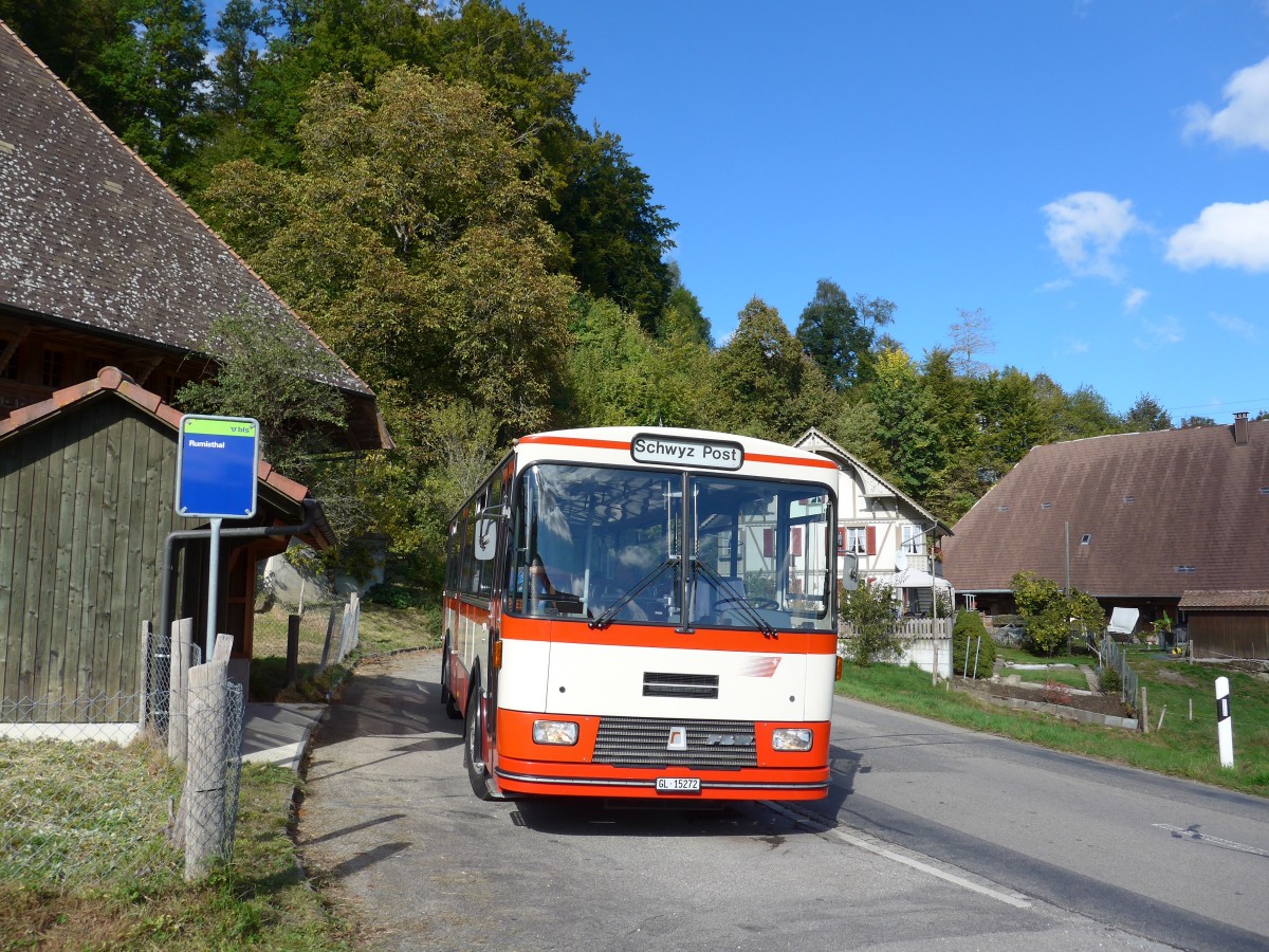 (166'031) - Frey, Opfikon - GL 15'272 - FBW/R&J (ex Tiemann, Oetwil Nr. 20; ex AAGS Schwyz Nr. 20) am 4. Oktober 2015 in Heimiswil, Rumisthal