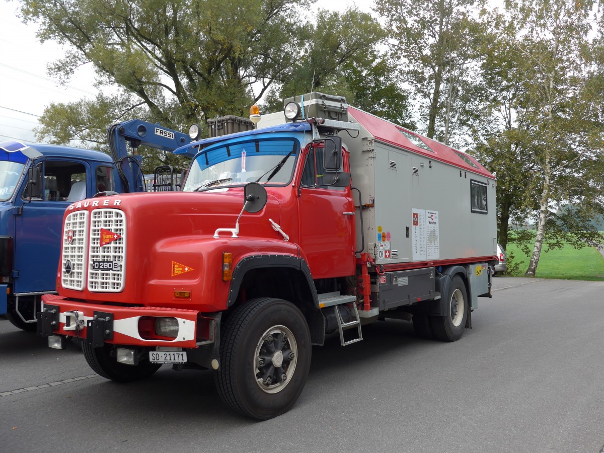 (166'102) - Saurer - SO 21'171 - am 10. Oktober 2015 in Schnis, Bicoareal