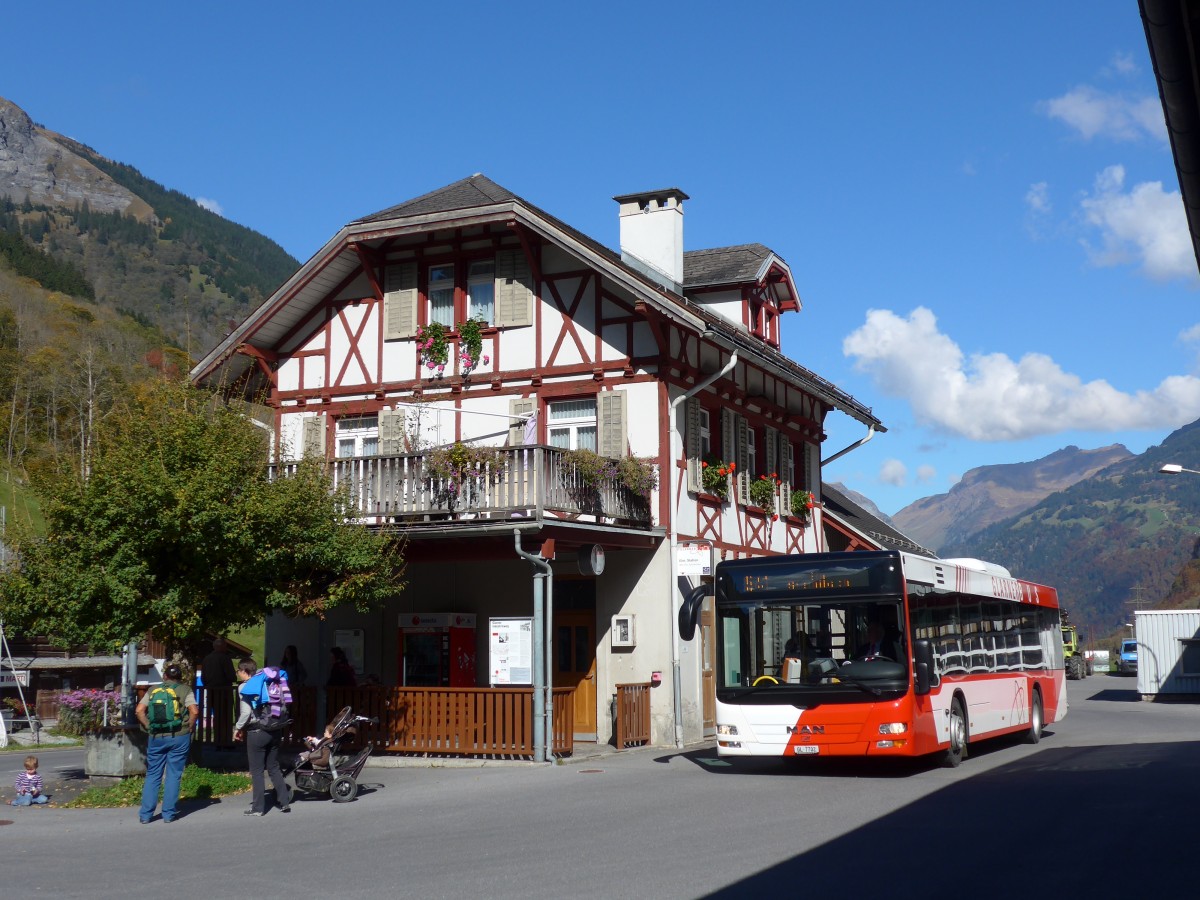 (166'152) - AS Engi - Nr. 2/GL 7702 - MAN (ex WilMobil, Wil Nr. 255; ex Vorfhrfahrzeug) am 10. Oktober 2015 in Elm, Station