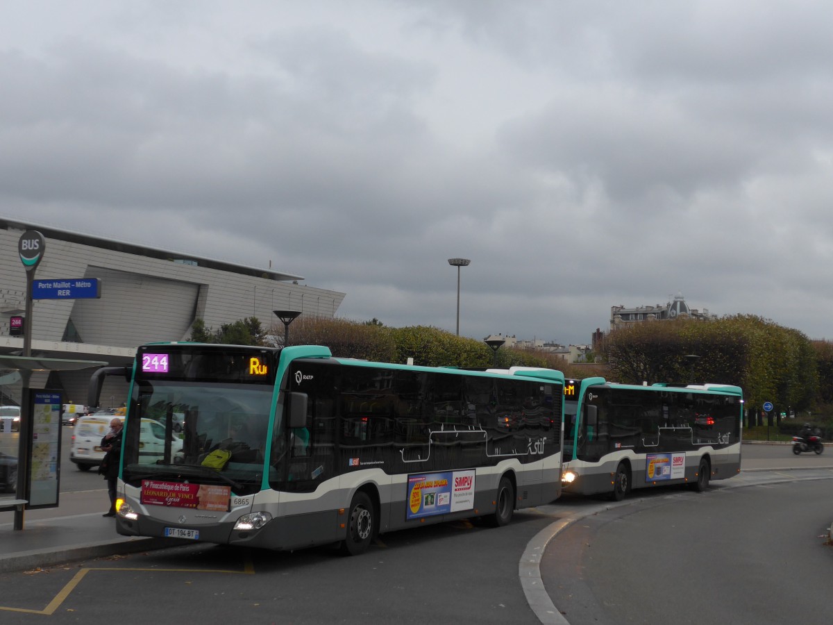 (167'018) - RATP Paris - Nr. 6865/DT 194 BT - Mercedes am 16. November 2015 in Paris, Porte Maillot