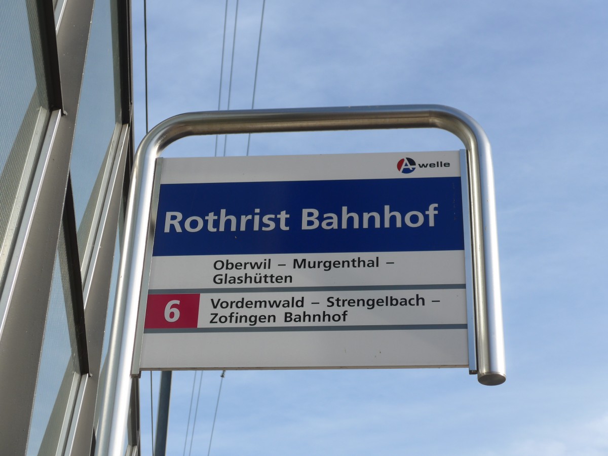 (167'409) - A-welle-Haltestelle - Rothrist, Bahnhof - am 19. November 2015