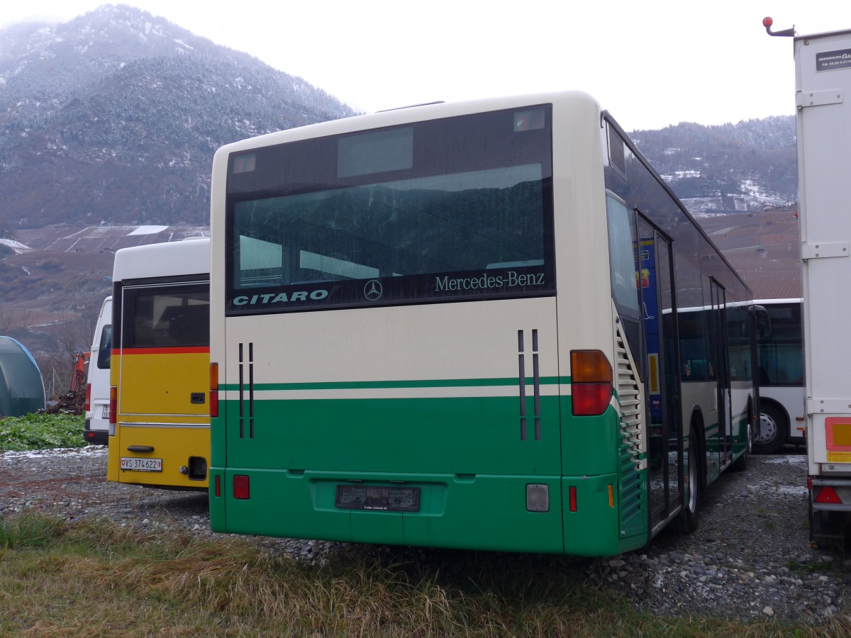 (167'562) - Buchard, Leytron - Mercedes (ex TPM Morges Nr. 60; ex TPL Lugano Nr. 3) am 29. November 2015 in Leytron, Garage