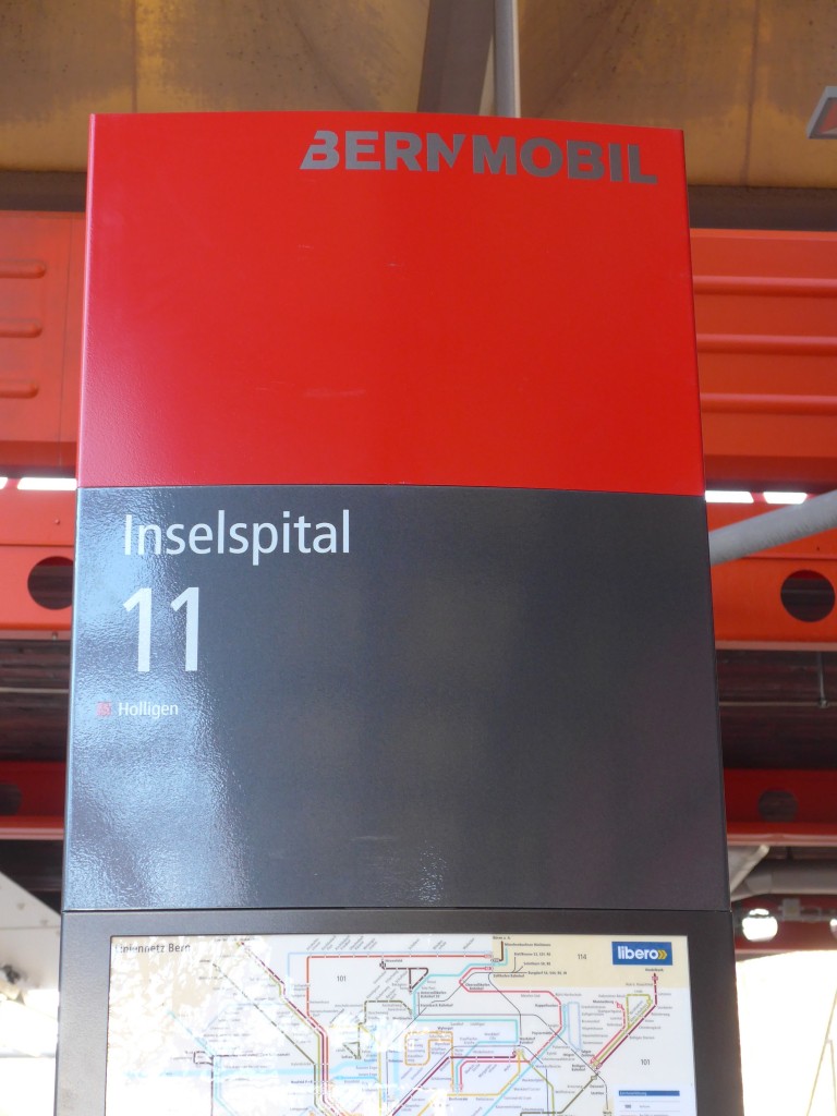 (167'746) - Bernmobil-Haltestelle - Bern, Inselspital - am 13. Dezember 2015