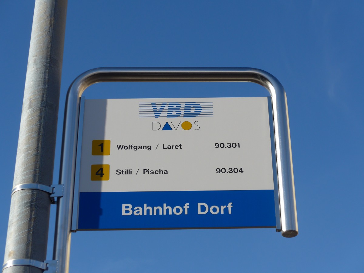 (167'795) - VBD-Haltestelle - Davos, Bahnhof Dorf - am 19. Dezember 2015
