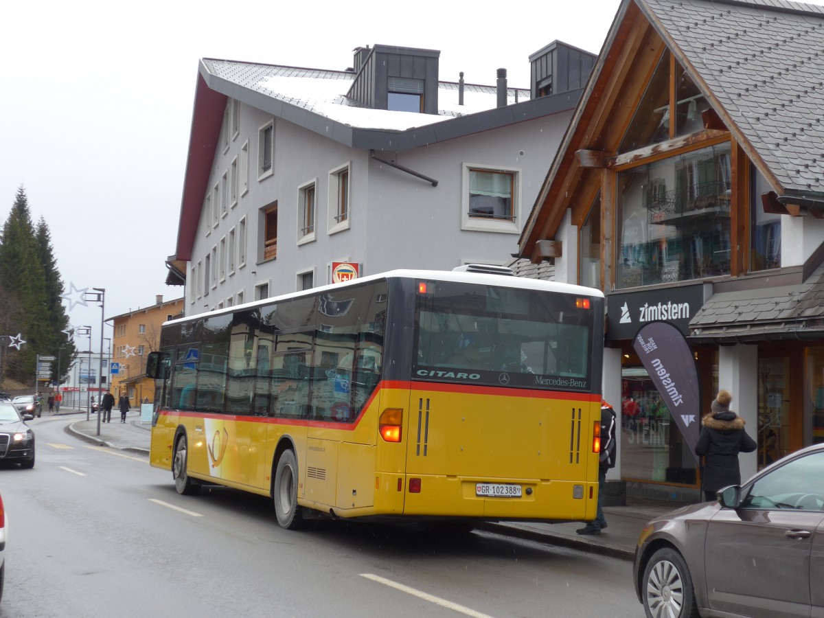 (168'254) - PostAuto Graubnden - GR 102'388 - Mercedes (ex PostAuto Nordschweiz Nr. 4; ex P 25'240) am 2. Januar 2016 in Lenzerheide, Post