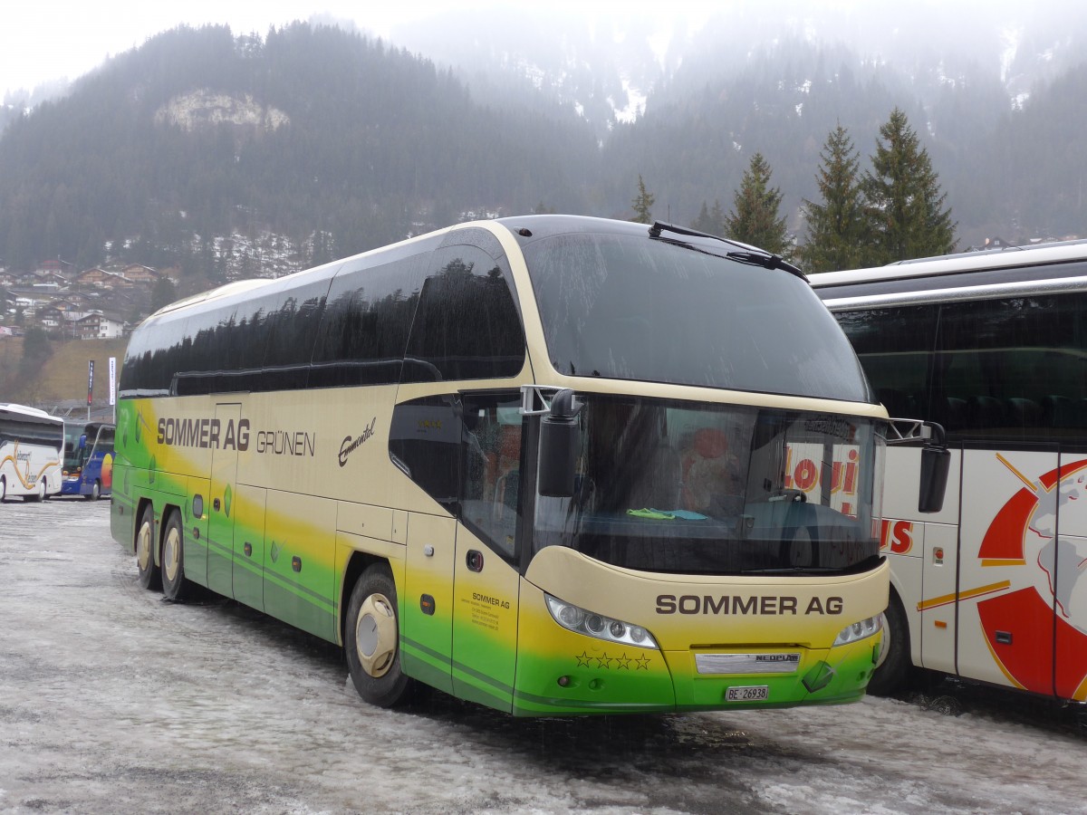 (168'355) - Sommer, Grnen - BE 26'938 - Neoplan am 9. Januar 2016 in Adelboden, ASB