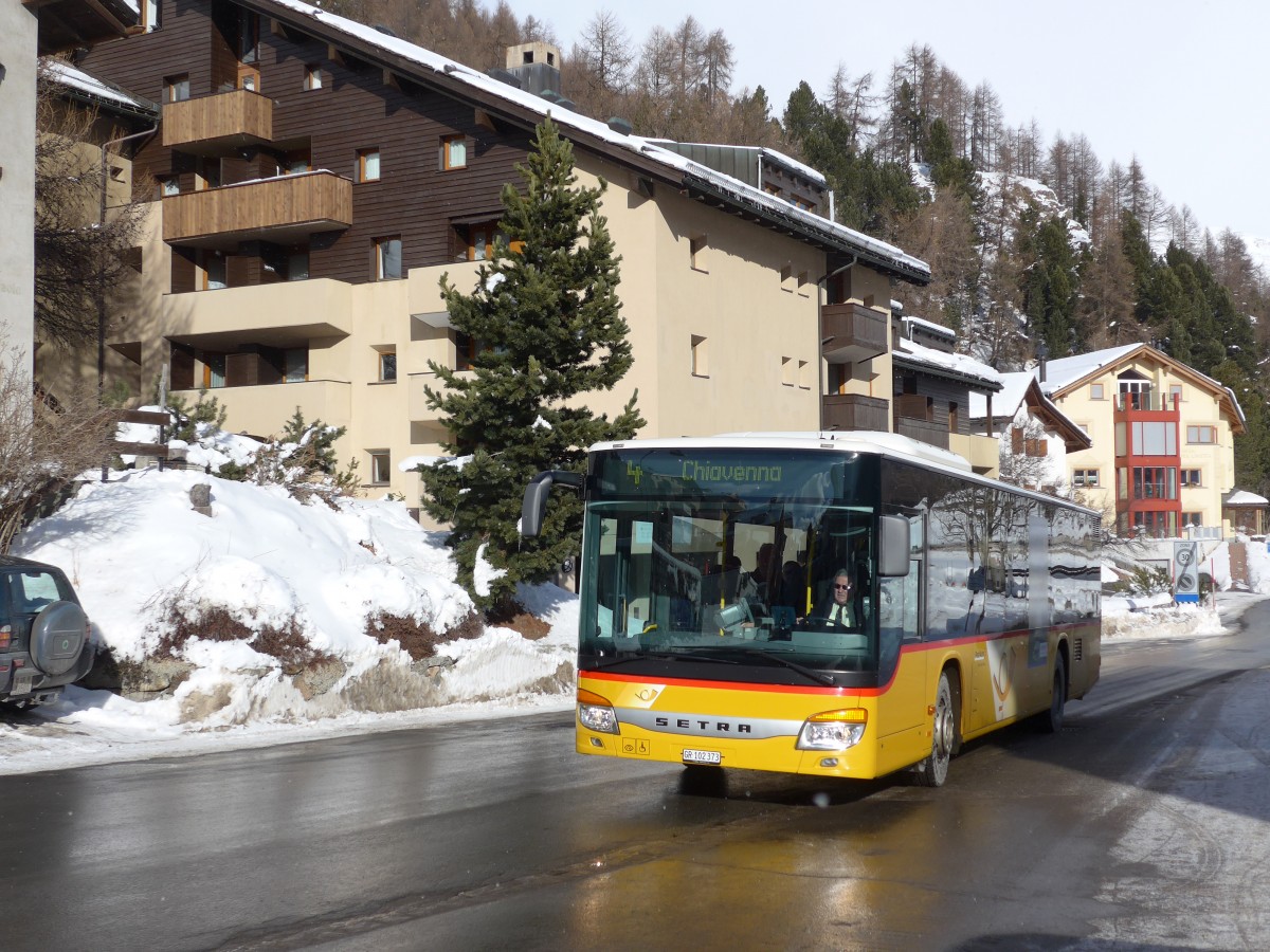 (168'507) - PostAuto Graubnden - GR 102'373 - Setra am 23. Januar 2016 in Silvaplana, Post