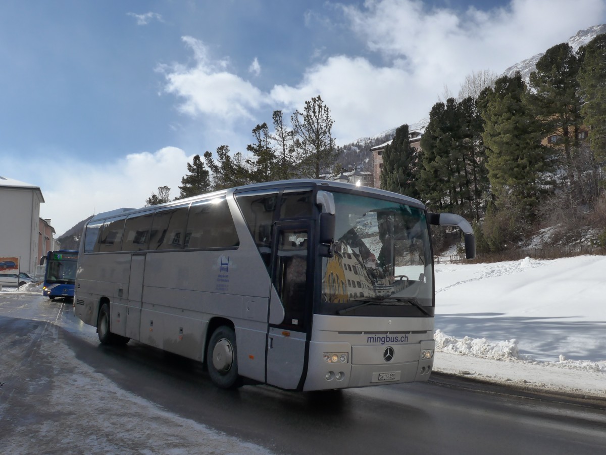 (168'528) - Ming, Sils-Maria - GR 162'599 - Mercedes am 23. Januar 2016 beim Bahnhof Samedan