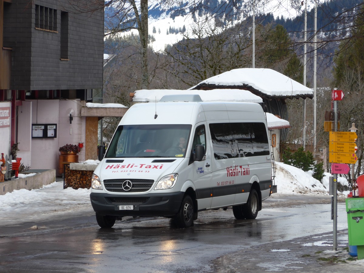 (168'805) - Schaad, Wasserwendi - BE 876 - Mercedes am 21. Februar 2016 in Wasserwendi-Hasliberg, Dorf