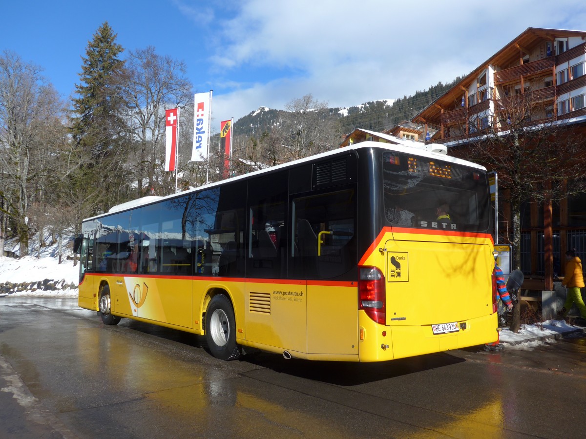 (168'820) - Flck, Brienz - Nr. 8/BE 643'926 - Setra am 21. Februar 2016 in Wasserwendi-Hasliberg, Dorf