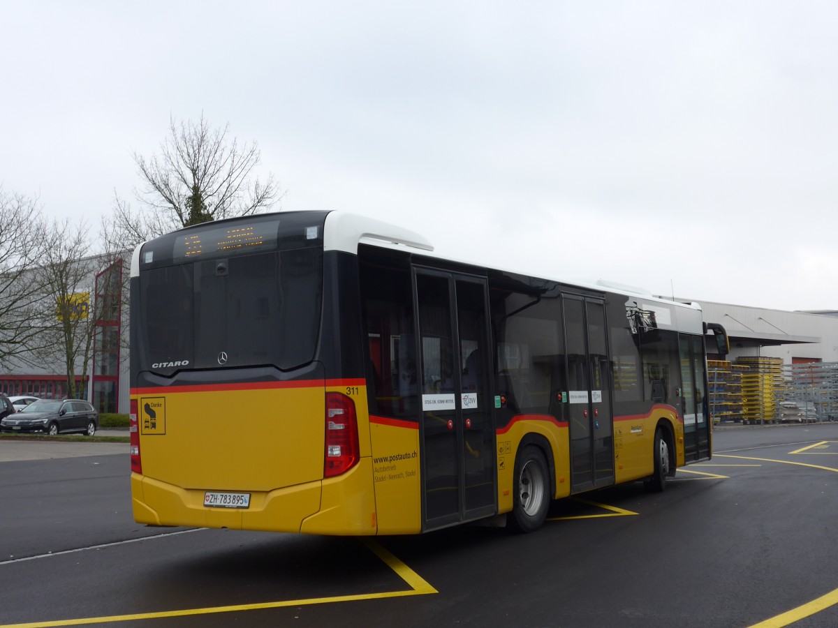 (168'864) - ASN Stadel - Nr. 311/ZH 783'895 - Mercedes am 24. Februar 2016 beim Bahnhof Niederhasli