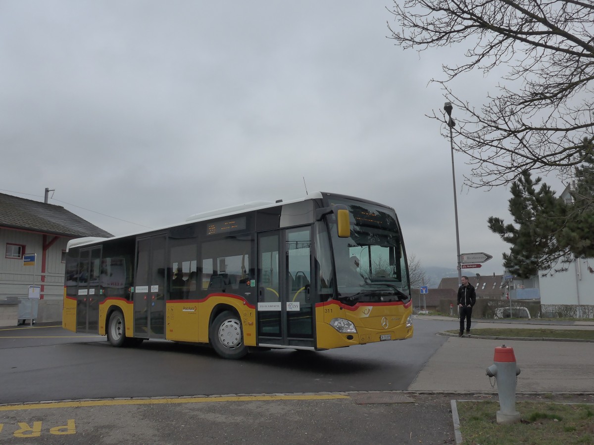 (168'866) - ASN Stadel - Nr. 311/ZH 783'895 - Mercedes am 24. Februar 2016 beim Bahnhof Niederhasli