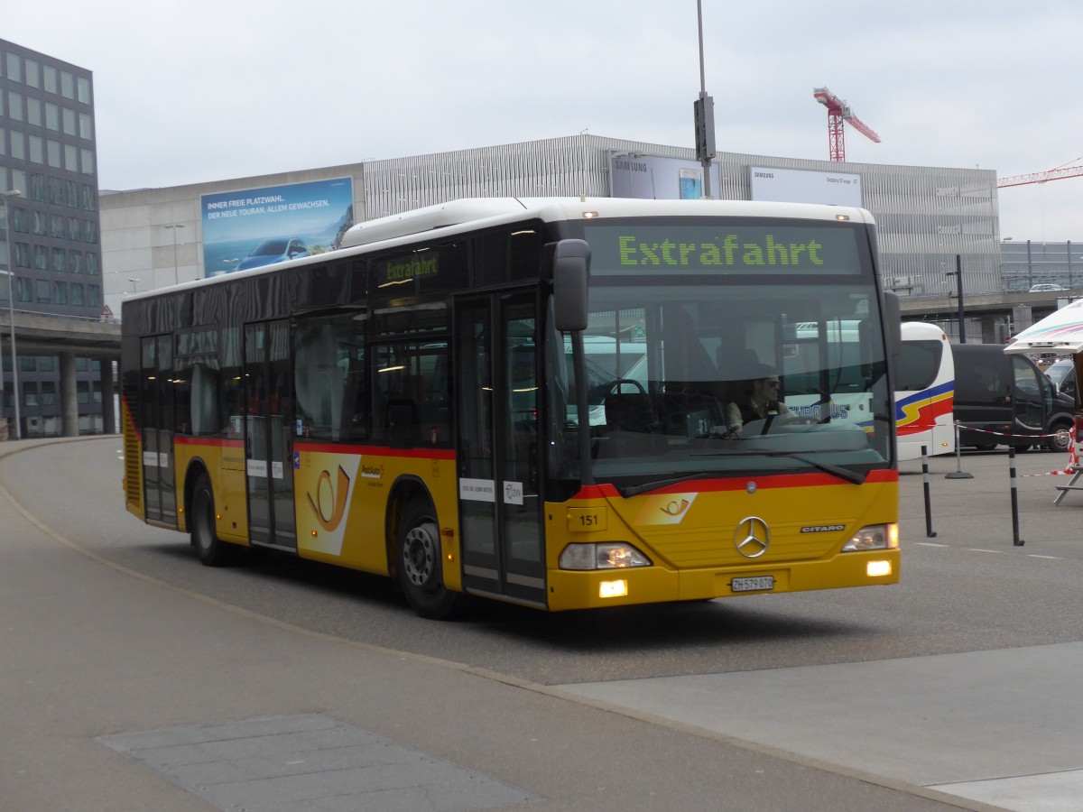 (168'900) - PostAuto Zrich - Nr. 151/ZH 579'070 - Mercedes (ex Nr. 7) am 24. Februar 2016 in Zrich, Flughafen