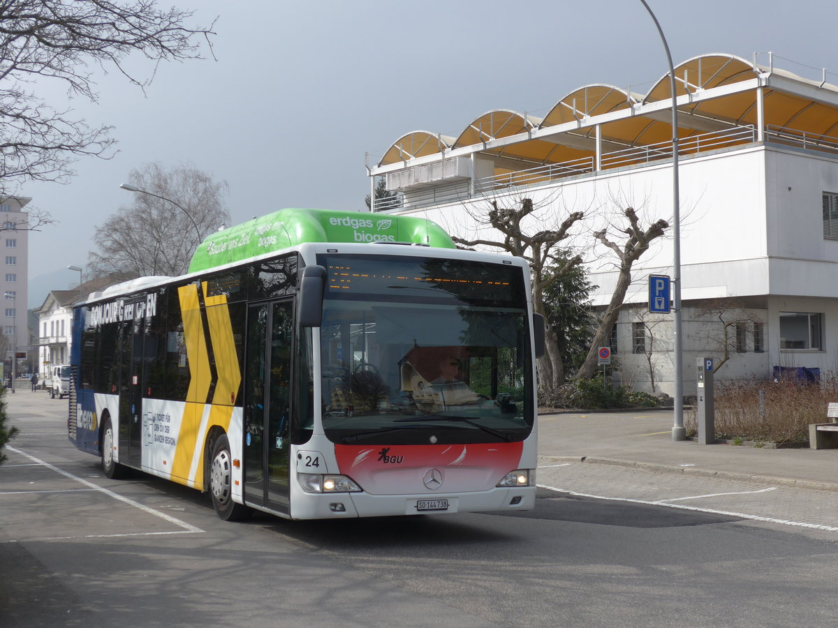 (169'390) - BGU Grenchen - Nr. 24/SO 144'738 - Mercedes am 21. Mrz 2016 beim Bahnhof Grenchen Sd