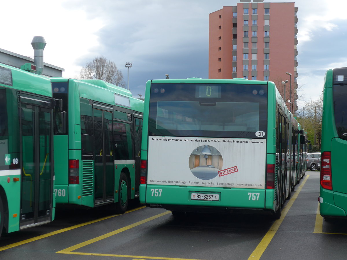 (170'094) - BVB Basel - Nr. 757/BS 3257 - MAN am 16. April 2016 in Basel, Garage Rankstrasse