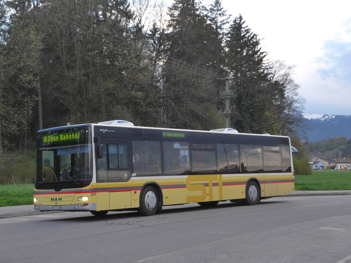 (170'145) - STI Thun - Nr. 129/BE 800'129 - MAN am 16. April 2016 in Thierachern, Brgg