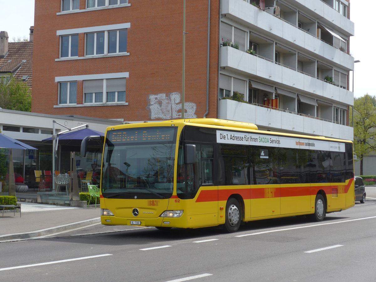 (170'286) - BLT Oberwil - Nr. 62/BL 7160 - Mercedes am 30. April 2016 in Bottmingen, Schloss