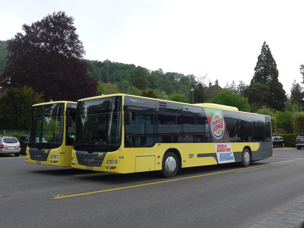 (170'403) - STI Thun - Nr. 152/BE 801'152 - MAN am 9. Mai 2016 bei der Schifflndte Thun