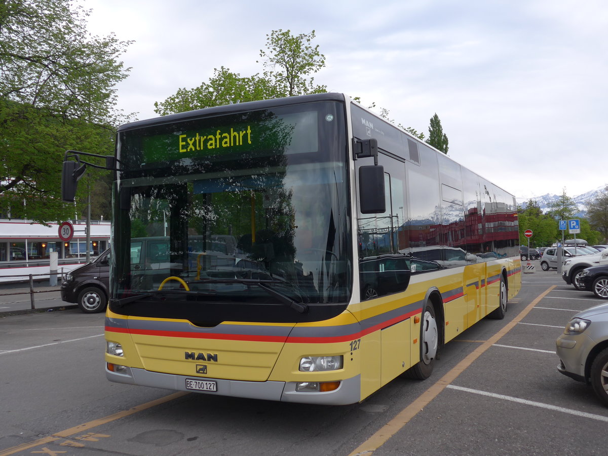 (170'406) - STI Thun - Nr. 127/BE 700'127 - MAN am 9. Mai 2016 in Thun, CarTerminal