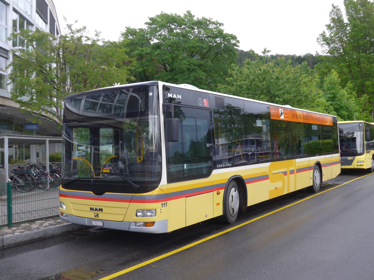 (170'990) - STI Thun - Nr. 111/BE 700'111 - MAN am 19. Mai 2016 bei der Schifflndte Thun