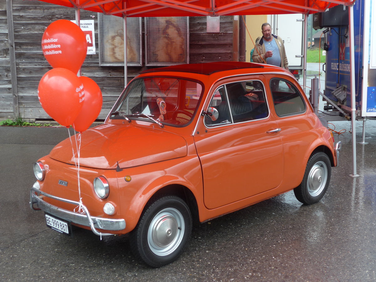 (171'454) - Fiat - BE 999'887 - am 28. Mai 2016 beim Bahnhof Boltigen