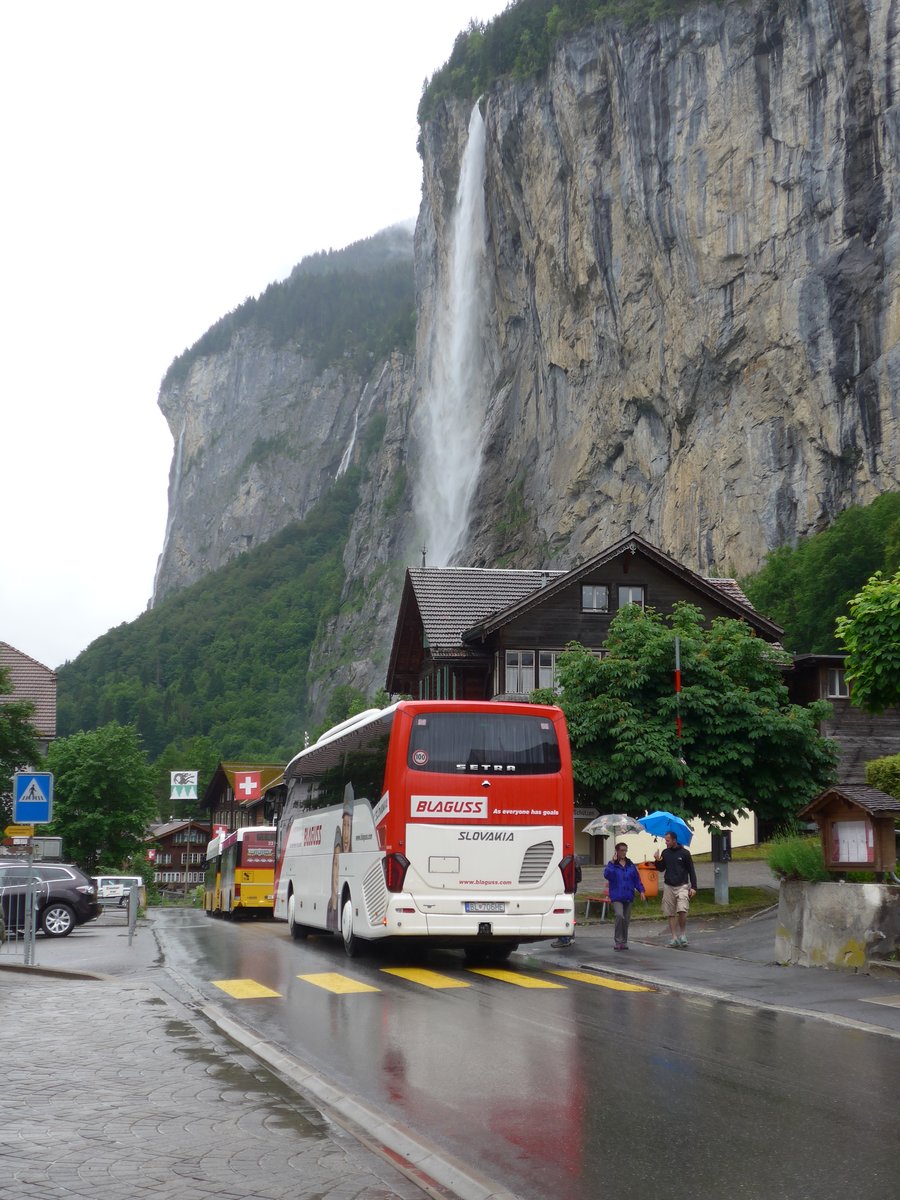 (171'749) - Aus der Slowakei: Blaguss, Bratislava - Nr. 50'415/BL-706HE - Setra am 12. Juni 2016 in Lauterbrunnen, Dorf