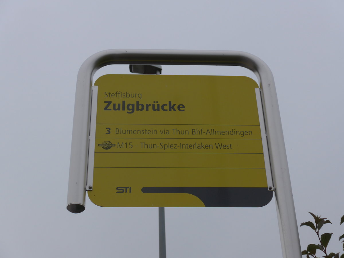 (171'926) - STI-Haltestelle - Steffisburg, Zulgbrcke - am 20. Juni 2016