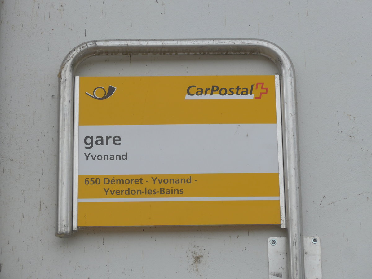 (172'183) - PostAuto-Haltestelle - Yvonand, gare - am 25. Juni 2016