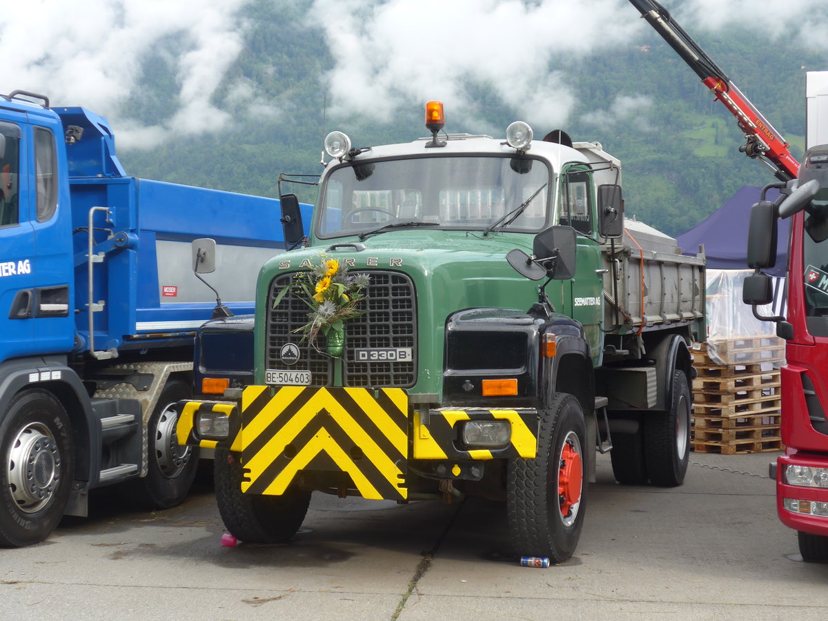 (172'216) - Seematter, Unterseen - BE 504'603 - Saurer am 26. Juni 2016 in Interlaken, Flugplatz