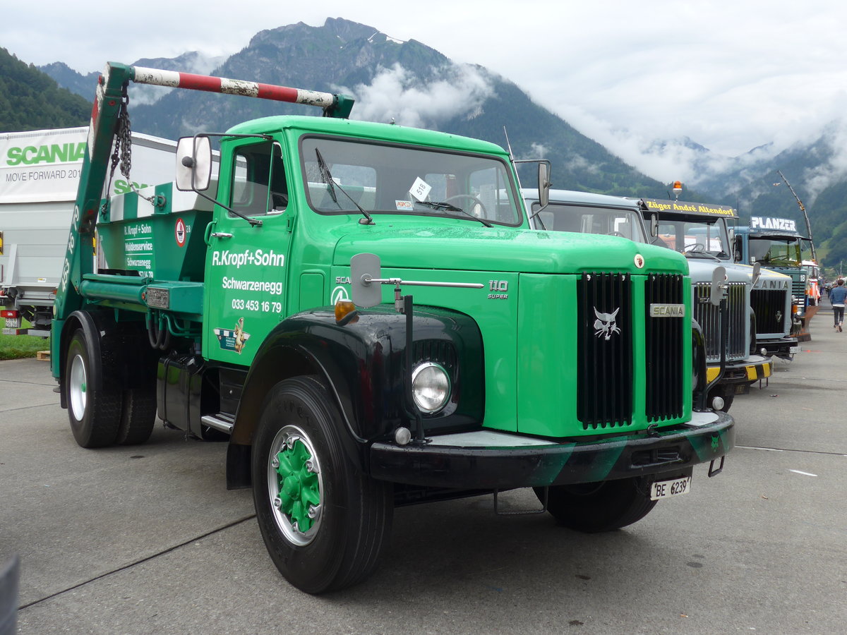 (172'267) - Kropf, Schwarzenegg - Nr. 4/BE 6239 - Scania am 26. Juni 2016 in Interlaken, Flugplatz