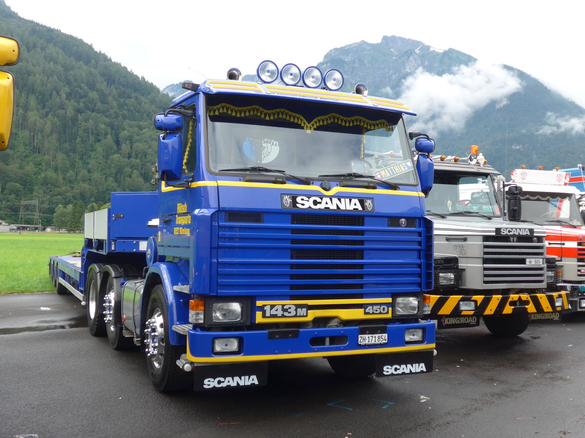 (172'284) - Fltsch, Rmlang - Nr. 8/ZH 171'854 - Scania am 26. Juni 2016 in Interlaken, Flugplatz