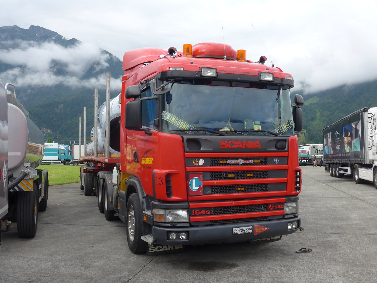 (172'321) - Reber, Schpfheim - Nr. 13/BE 204'399 - Scania am 26. Juni 2016 in Interlaken, Flugplatz
