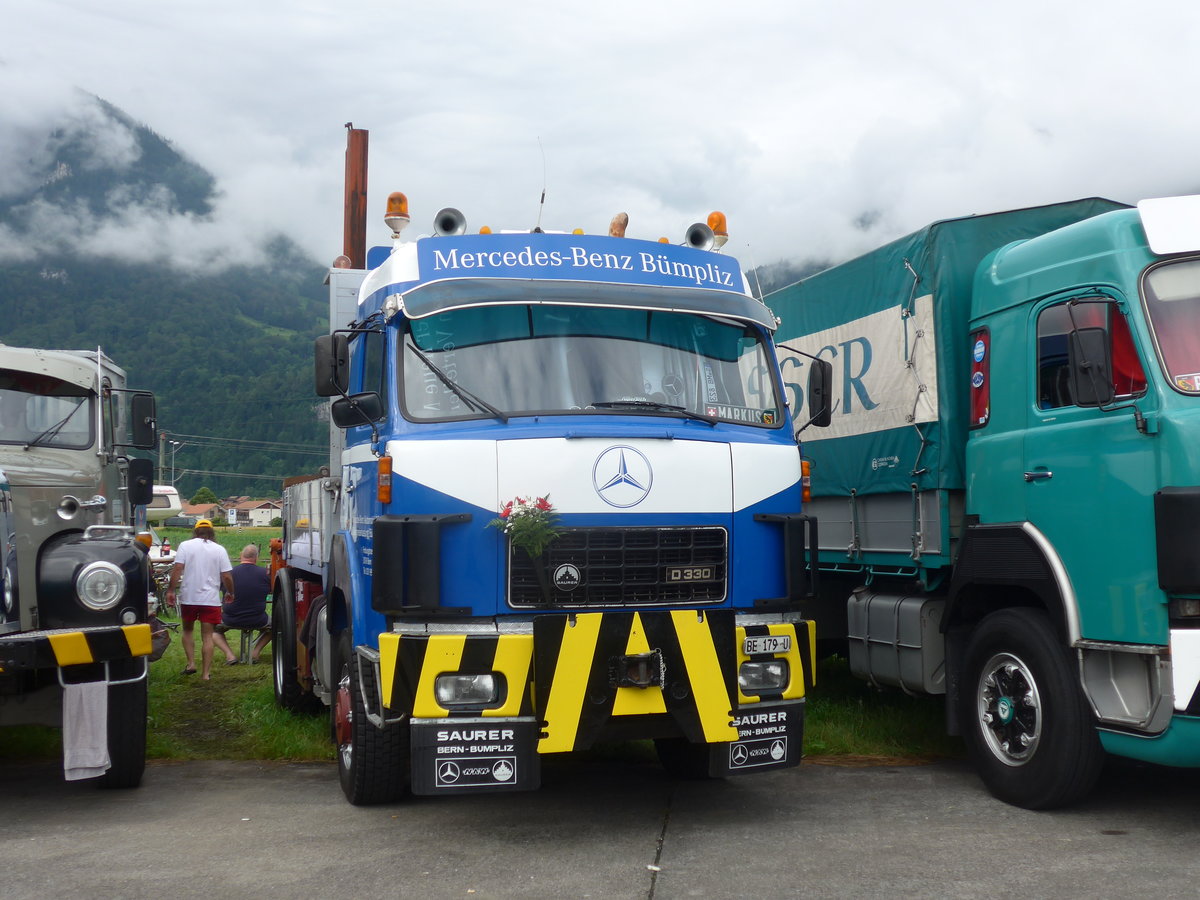 (172'326) - Mercedes-Benz, Bmpliz - BE 179 U - Saurer am 26. Juni 2016 in Interlaken, Flugplatz