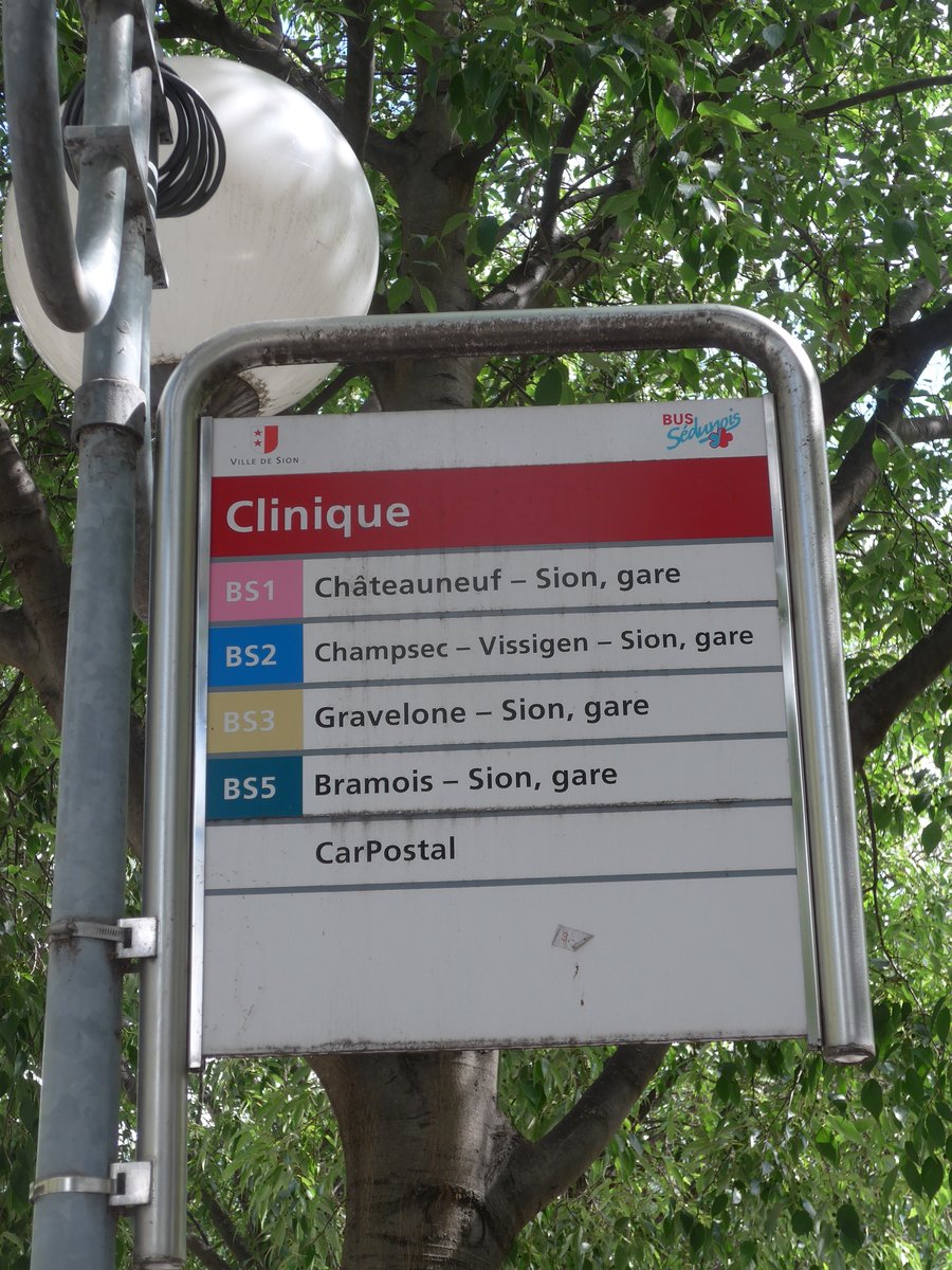 (172'549) - BUS-Sdunois-Haltestelle - Sion, Clinique - am 26. Juni 2016