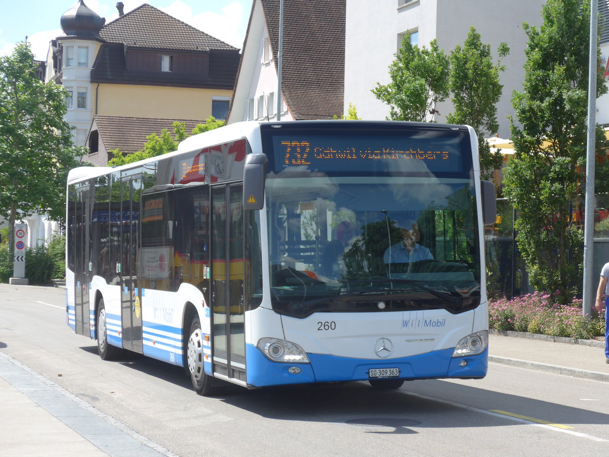 (172'669) - WilMobil, Wil - Nr. 260/SG 309'363 - Mercedes am 27. Juni 2016 beim Bahnhof Wil