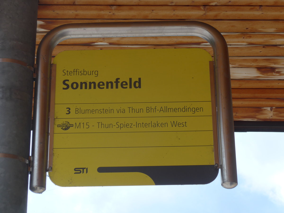 (172'757) - STI-Haltestelle - Steffisburg, Sonnenfeld - am 5. Juli 2016