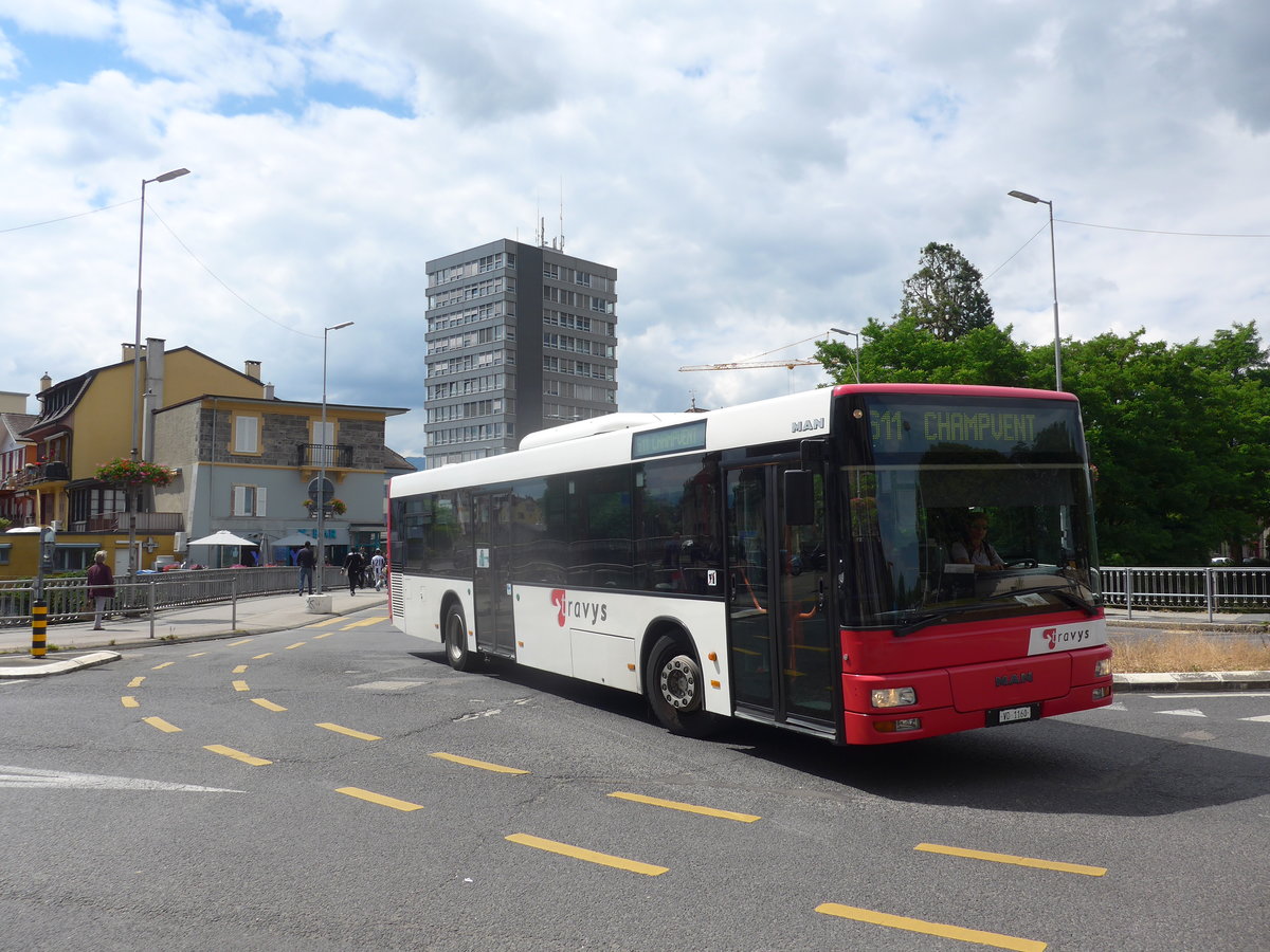 (173'047) - TRAVYS Yverdon - VD 1160 - MAN am 15. Juli 2016 in Yverdon, Bel-Air