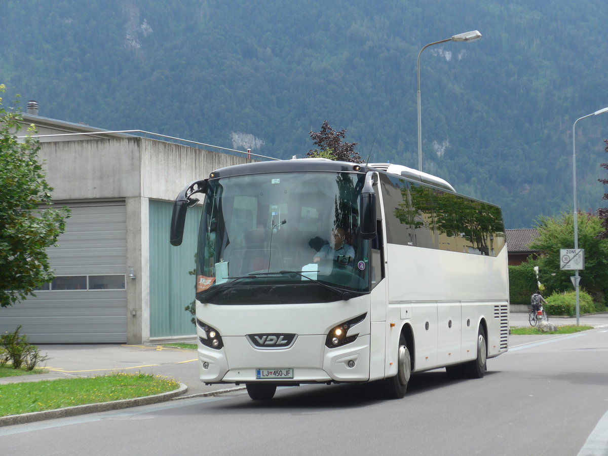 (173'283) - Aus Slowenien: ??? - LJ 450-JF - VDL am 23. Juli 2016 beim Bahnhof Interlaken Ost