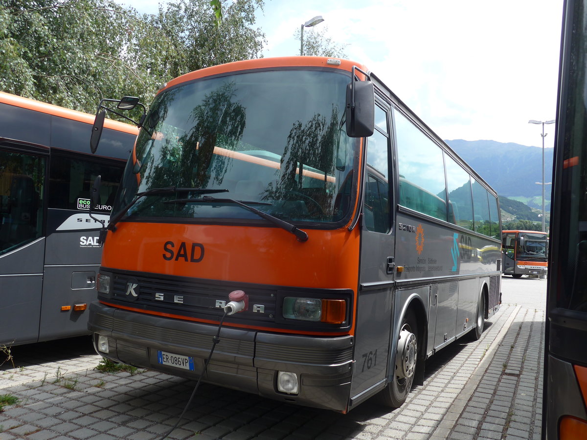 (173'328) - SAD Bozen - Nr. 761/ER-086 VP - Setra am 24. Juli 2016 beim Bahnhof Mals