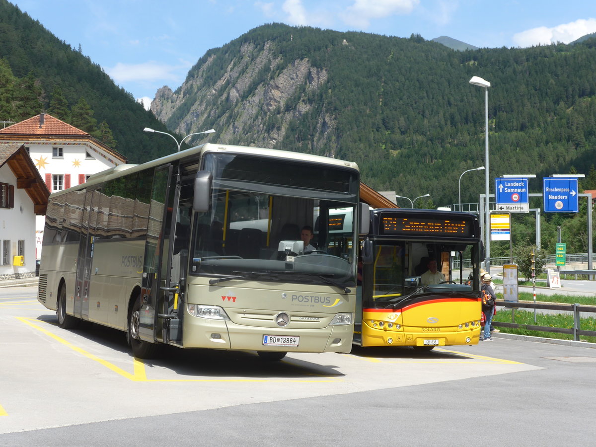 (173'340) - Aus Oesterreich: PostBus - BD 13'864 - Mercedes am 24. Juli 2016 in Martina, Cunfin