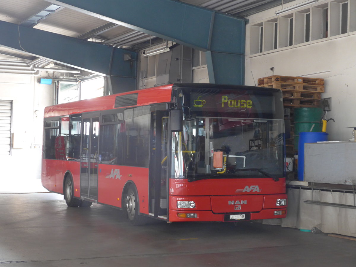 (173'534) - AFA Adelboden - Nr. 55/BE 611'055 - MAN/Gppel am 31. Juli 2016 im Autobahnhof Adelboden