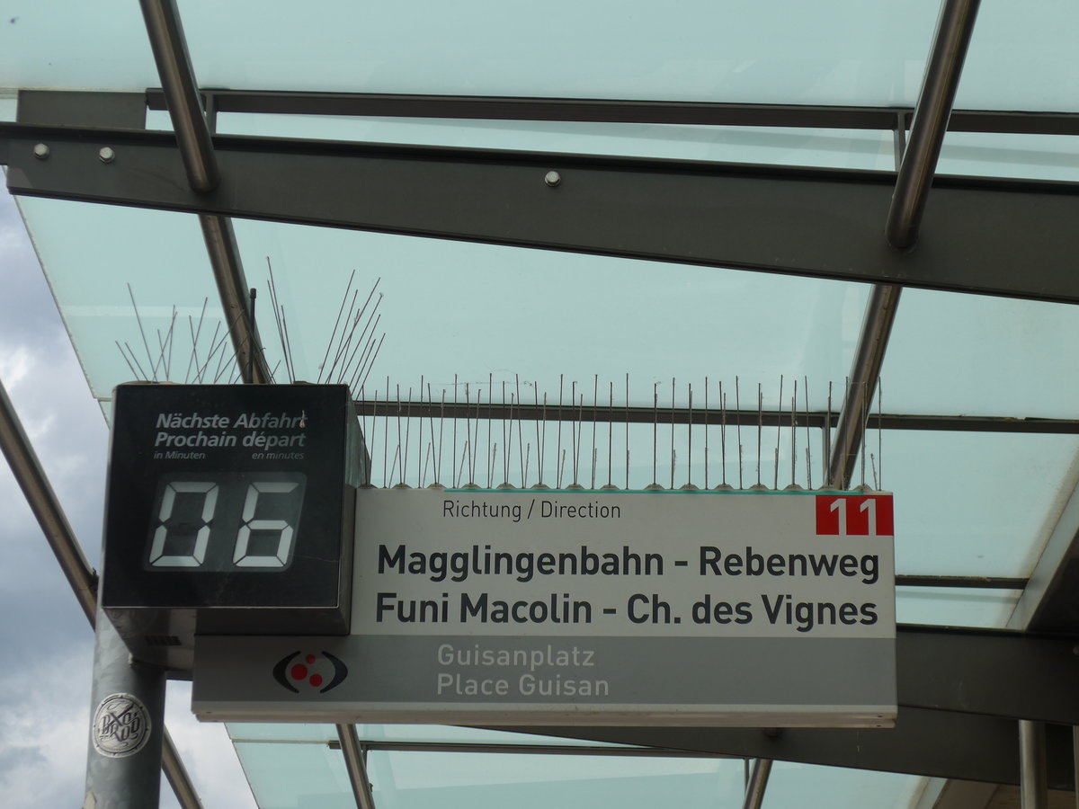(173'613) - VB-Haltestelle - Biel, Guisanplatz - am 1. August 2016