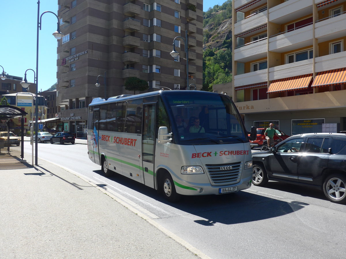 (173'679) - Aus Deutschland: Beck+Schubert, Aalen - AA-LL 27 - Iveco am 7. August 2016 in Naters, Aletsch Campus