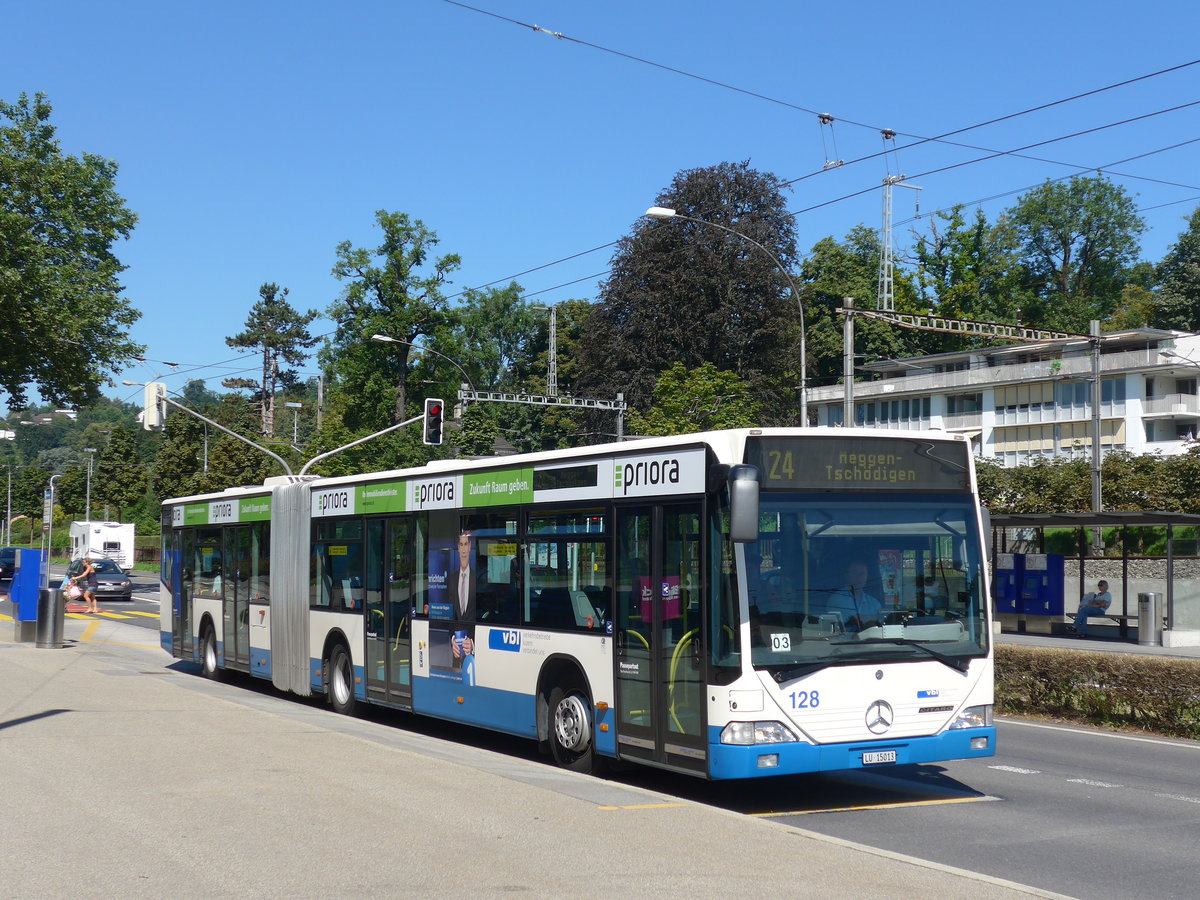 (173'735) - VBL Luzern - Nr. 128/LU 15'013 - Mercedes am 8. August 2016 in Luzern, Verkehrshaus