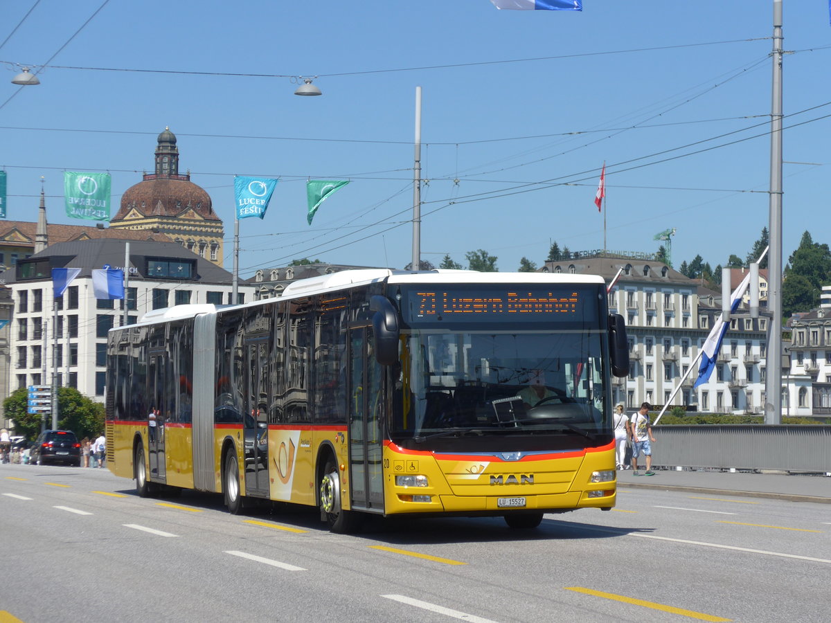 (173'838) - Bucheli, Kriens - Nr. 20/LU 15'527 - MAN am 8. August 2016 in Luzern, Bahnhofbrcke