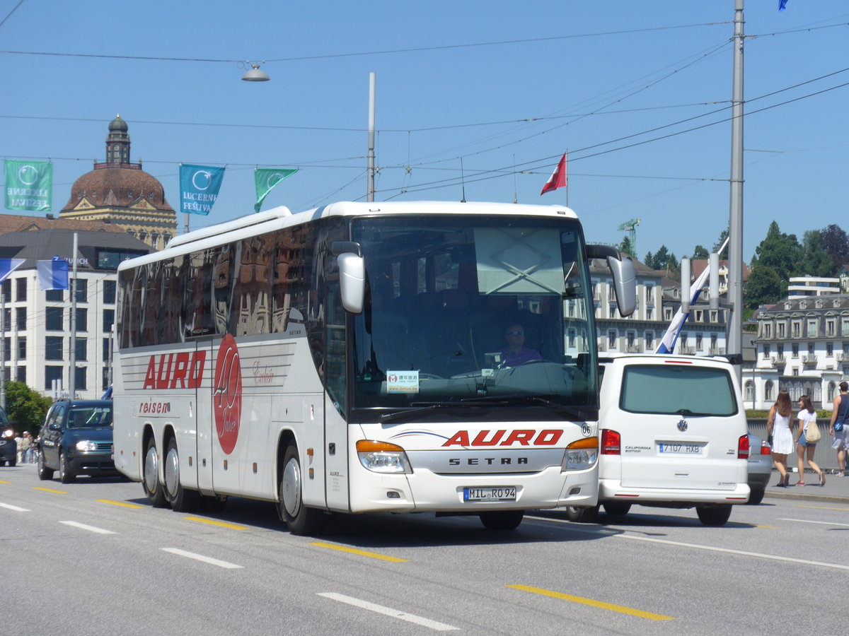 (173'839) - Aus Deutschland: Auro, Hasloch - MIL-RO 94 - Setra am 8. August 2016 in Luzern, Bahnhofbrcke